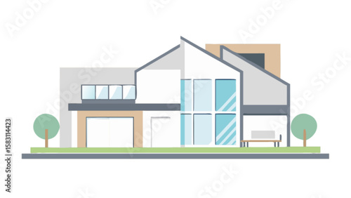 Modern house design with minimalist architecture for real estate and property listings and home improvement ideas