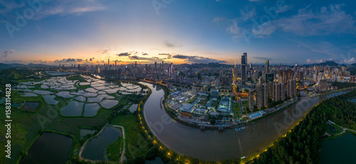 Shenzhen City and Ma Tso Lung Fish Ponds