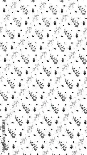 black and white seamless pattern, seamless leaf pattern, wrapping paper design