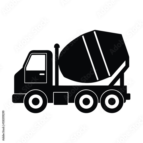 cement mixer truck   clean vector with white