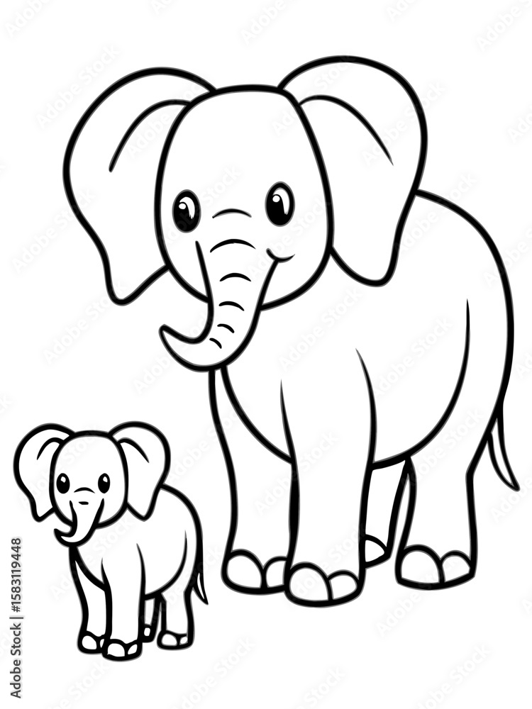 Obraz premium baby elephant vector