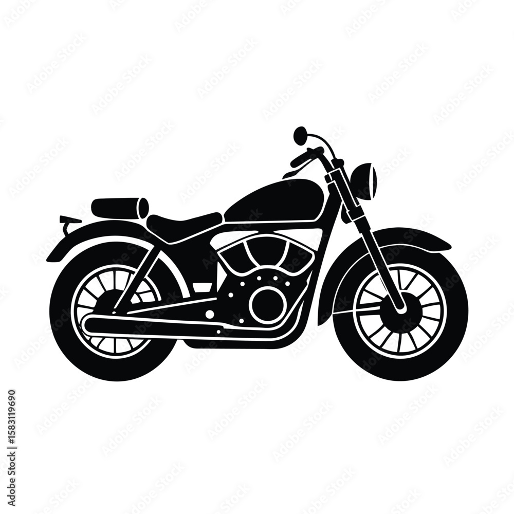 Fototapeta premium classic motorcycle with chrome detailing clean