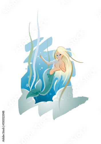 Illustration for the fairy tale by Hans Christian Andersen: The Little Mermaid