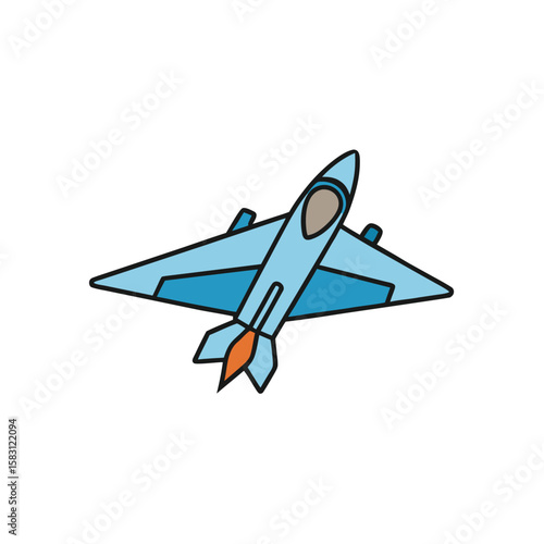 fighter jet soaring   vector with white background