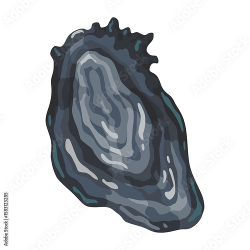 Oyster. Sea shell, cartoon icon. Ocean exotic underwater sink seashell aquatic mollusk. Tropical beach shells. Vector cartoon illustration