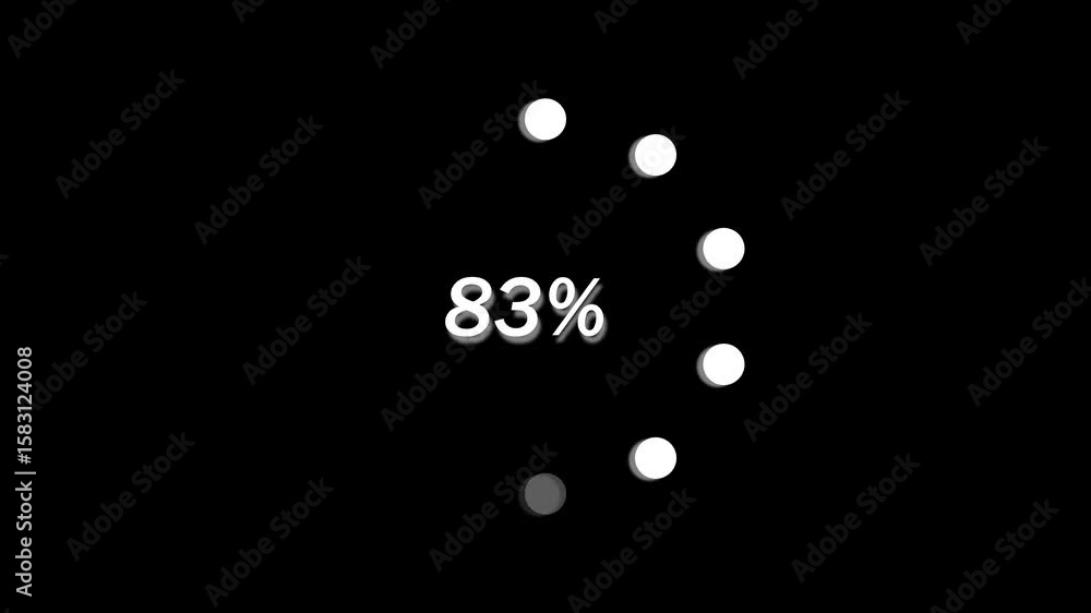 Dot circle loading animation. Black background design. Animated loading ...