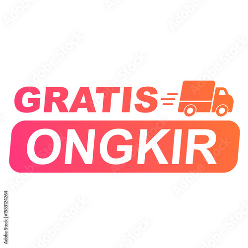 Vibrant gradient logo featuring text and a delivery truck icon promoting free shipping services.
