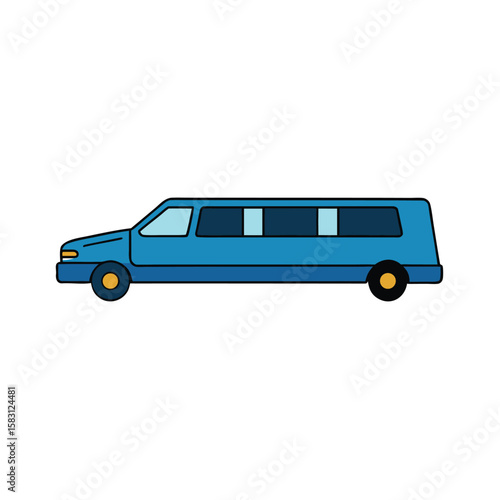 limousine front side view   vector on white