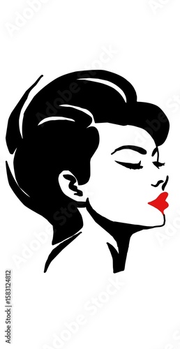 silhouette of a woman with long hair