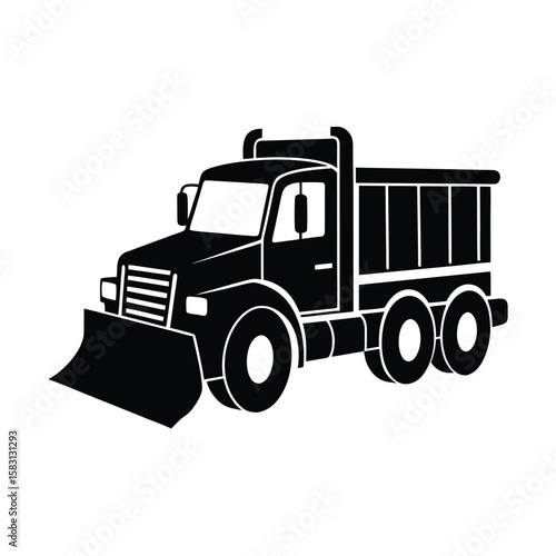 snow plow truck   vector on white background
