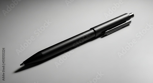 Wallpaper Mural Elegant black pen on a minimalist gray surface showcasing design and precision Torontodigital.ca