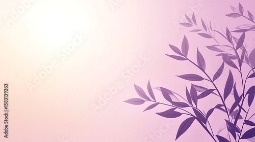 Gentle, purple leaves on a pastel background