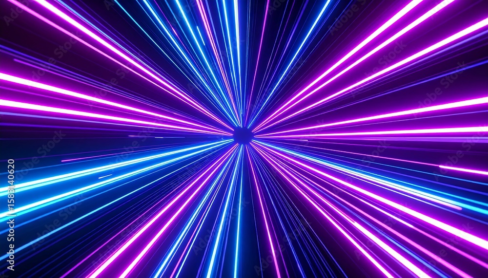 Obraz premium Neon rays radiating outwards