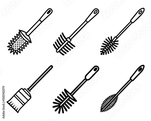 Beauty Product, brush line icon, design, pixel perfect. Cosmetic make-up brush and make-up accessory icons vector.