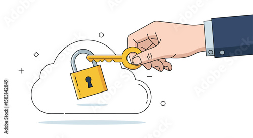 Unlocking secure access to your data stored safely within the cloud through digital encryption keys