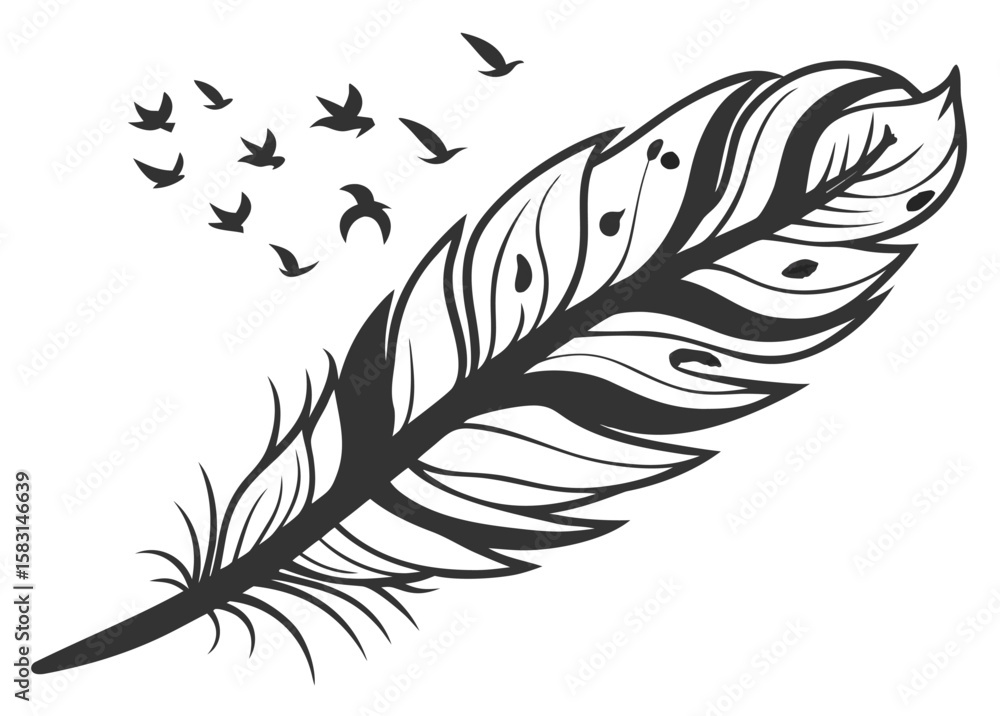 Obraz premium thin quill feather--ai.eps