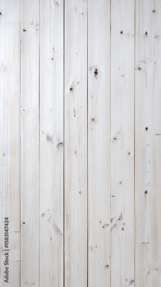 Fototapeta premium White pine wood wall texture with natural knots and grain pattern, evenly lit surface showing rustic and clean wooden planks ideal for background or design projects