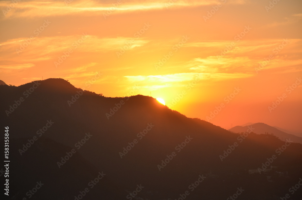 Fototapeta premium sunset over the mountains