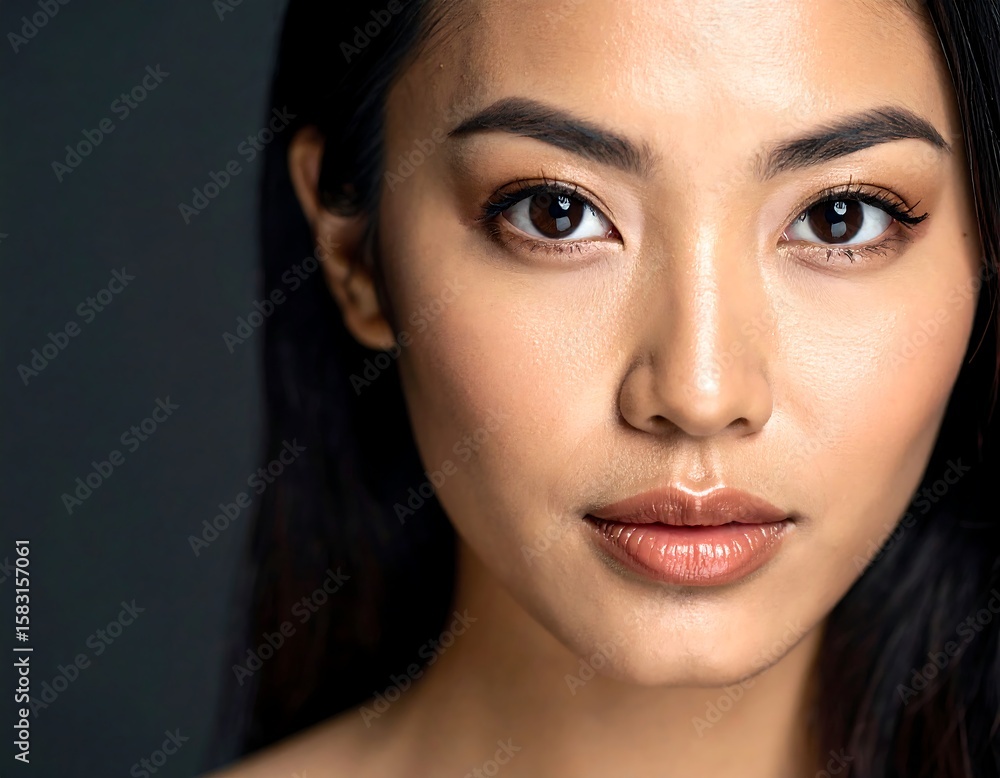 Fototapeta premium Close-up portrait of a woman with sophisticated makeup