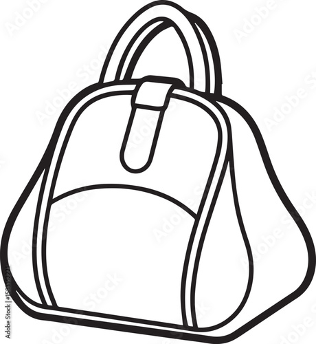 tennis bag outline vector illustration, line art