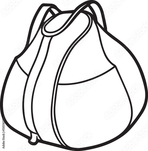tennis bag outline vector illustration, line art