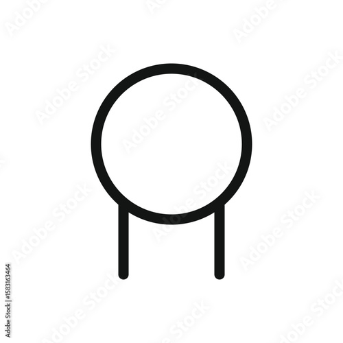 Thermistor line icon, surge protector thermistor electronic component vector symbol with editable stroke