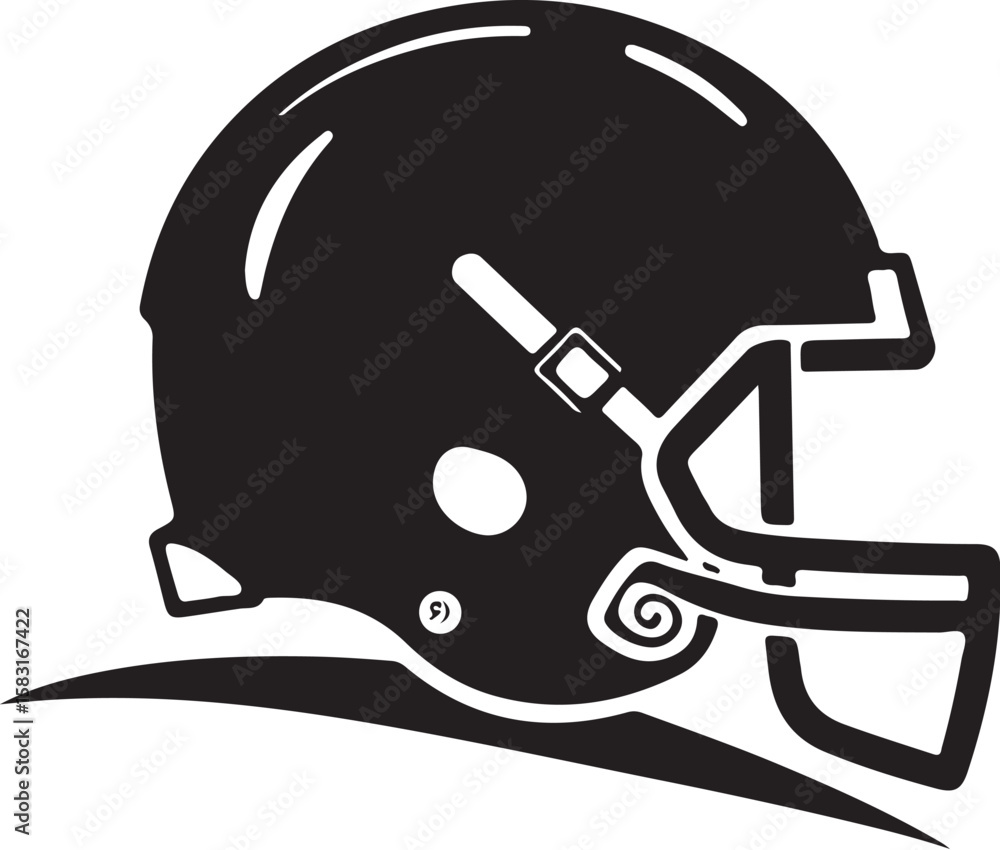 Fototapeta premium American helmet Football Player Silhouette Vector 