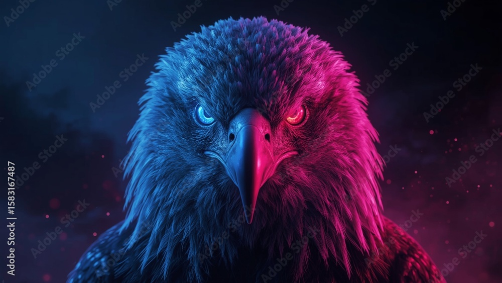 Obraz premium Eagle in Glowing Colors and Dramatic Light