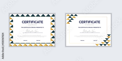 Certificate template and element modern for business. certificate of corporate success template for work recognition