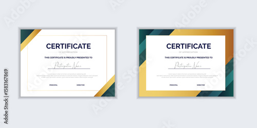 Certificate template and element modern for business. certificate of corporate success template for work recognition