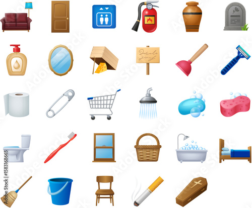 Set of Household & other Emoji icons	
