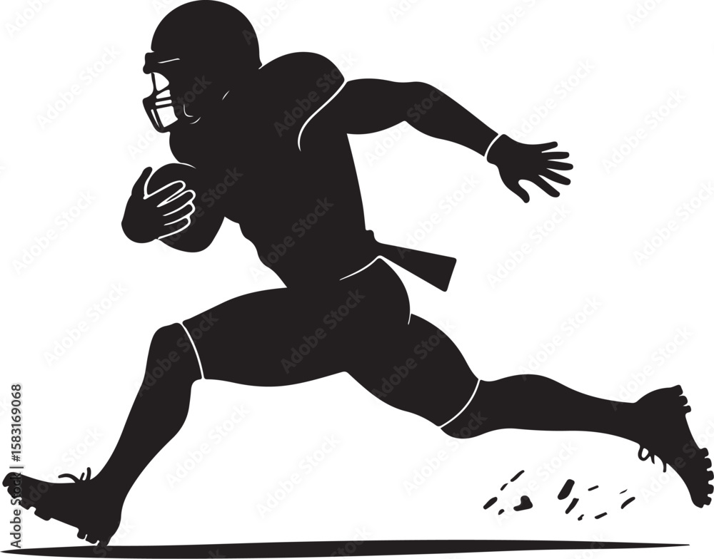 Naklejka premium American helmet Football Player Silhouette Vector 