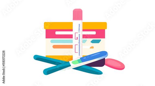 A vibrant set of colorful drawing and writing tools for art, school, or office