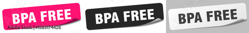 bpa free sticker. bpa free sticker set on white background