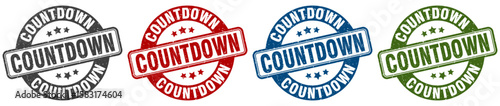 countdown stamp. countdown round stamp set isolated on white background