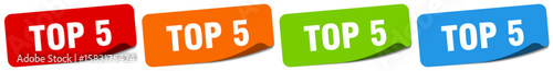 top 5 sticker. top 5 sticker set on white background