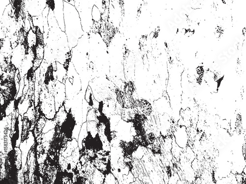Abstract grunge texture with cracked surface details and scattered speckles isolated on transparent background silhouette