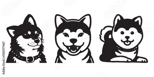 Shiba inu dog cartoon illustration vector art pets drawing cute puppy animal graphic design dogs shibas kawaii