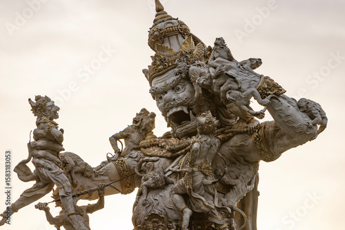 Statue of God fighting with...