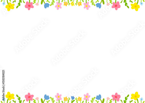 Cute flower frame graphic illustration