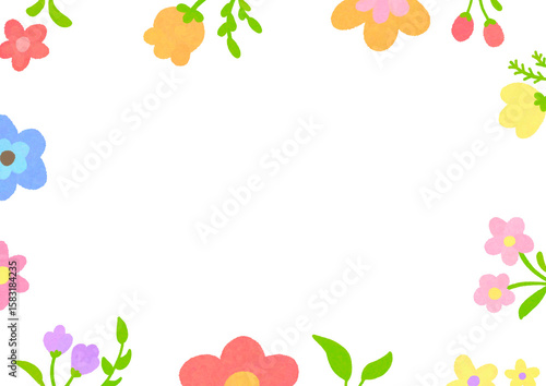 Cute flower frame graphic illustration