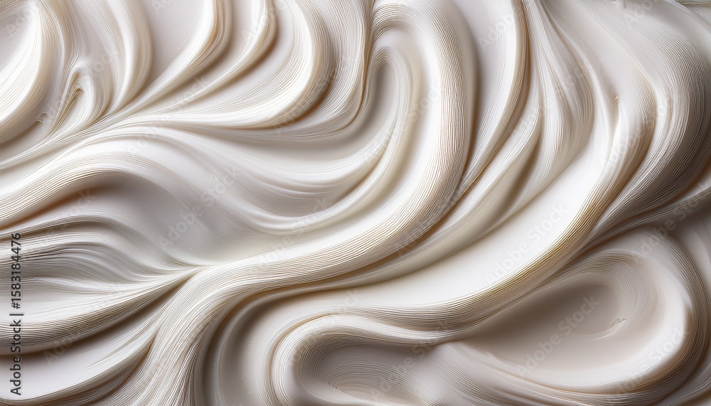 Fototapeta premium creamy white texture forming vertical wavy patterns resembling smooth ice cream perfect for culinary themed designs highlighting delectable visual appeal