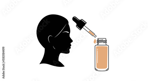 Cosmetic Dropper with Liquid Foundation – Woman Beauty Vector