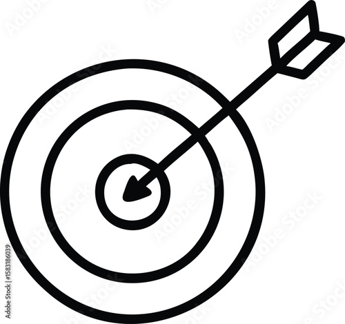 Achieve Your Goals: Arrow Hitting the Center of the Target, Business Success Concept Illustration
