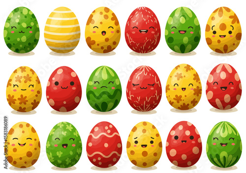 Spring Egg Hunt Vector – Multicolor Easter Egg Collection