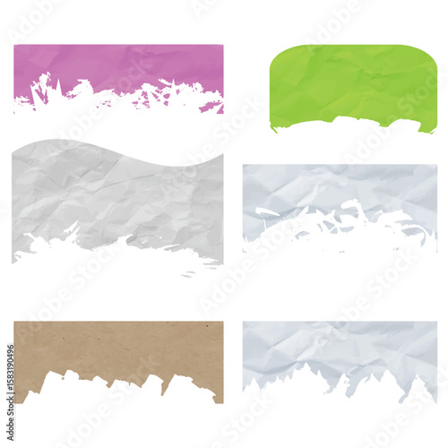 Torn Paper Texture Set – Jagged Edge Collage Elements 