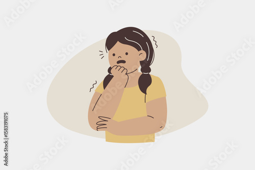 Woman Experiencing Anxiety Attack and Feeling Depressed Illustration