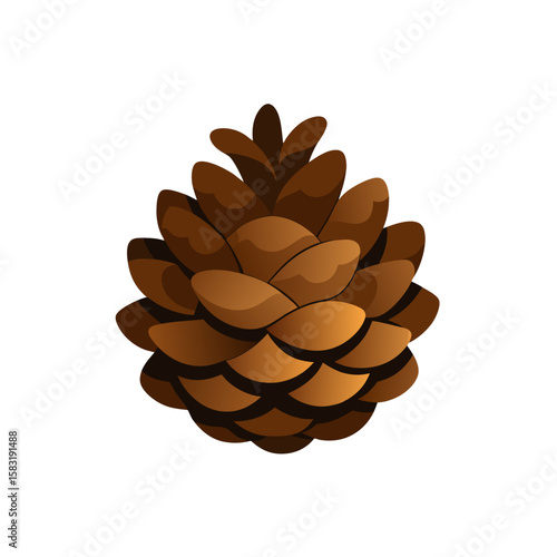 realistic pinecone isolated on white background   