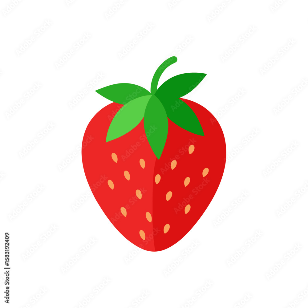 Obraz premium realistic strawberry with leaves on white