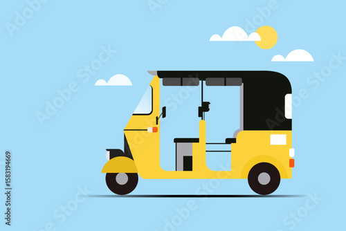 Illustration of Auto Rickshaw, a most commonly used public transportation in India